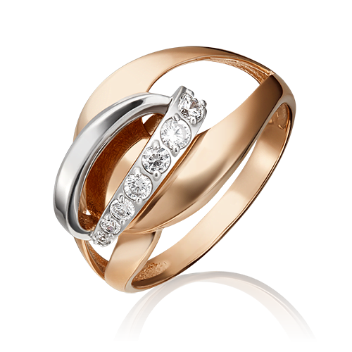 Кольцо из комбинированного золота с фианитами 01-5399-00-401-1111-03