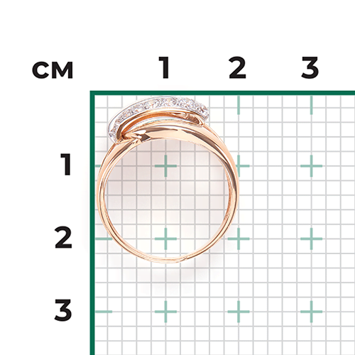 Кольцо из комбинированного золота с фианитами 01-5399-00-401-1111-03