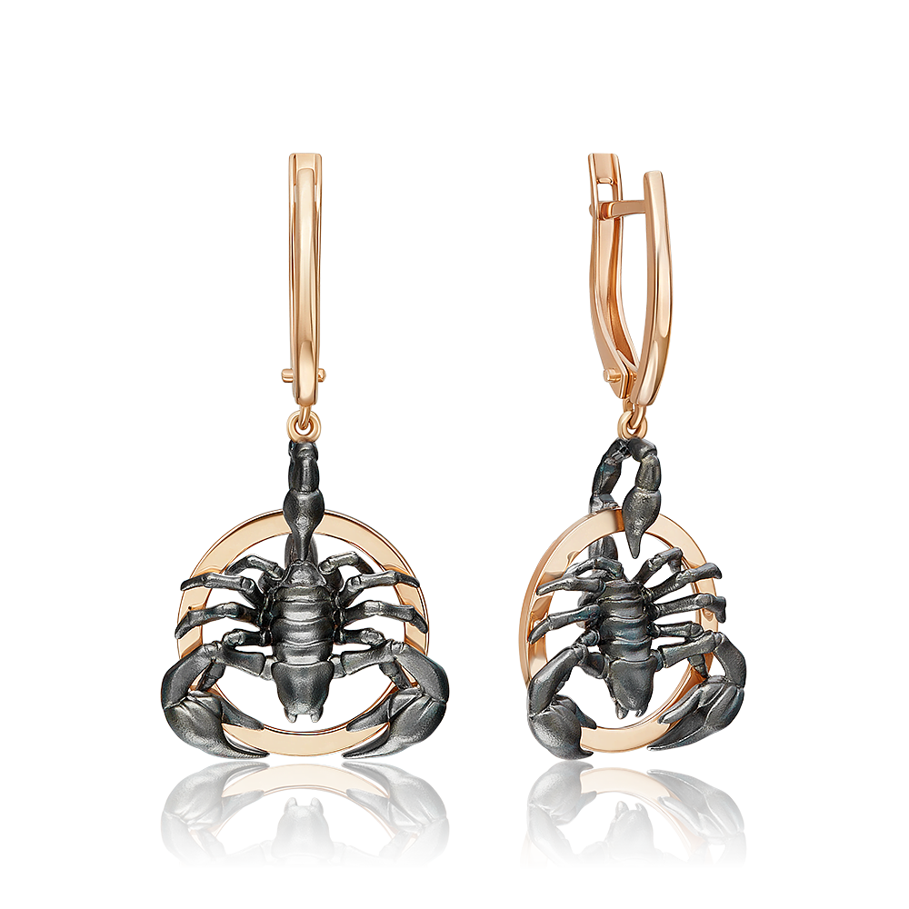 Серьги «Скорпионы» из комбинированного золота 02-5286-00-000-1111