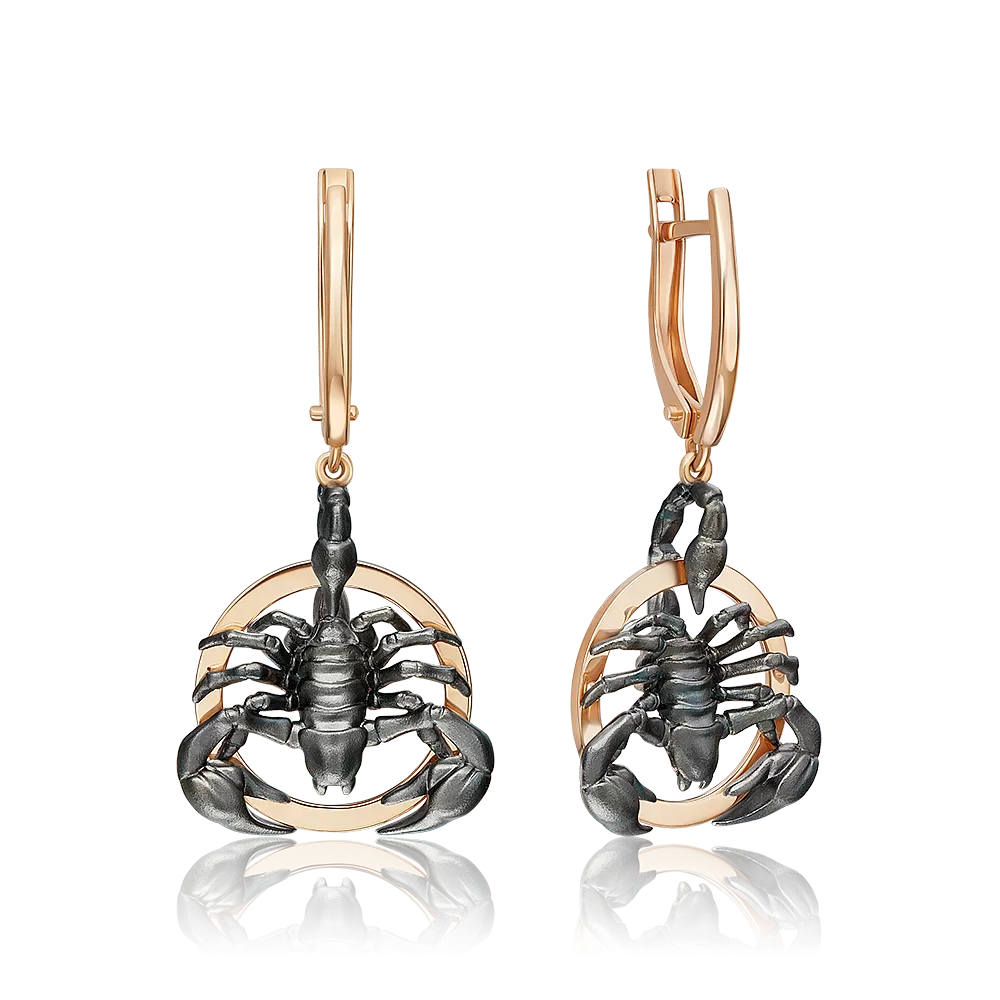 Серьги «Скорпионы» из комбинированного золота 02-5286-00-000-1111
