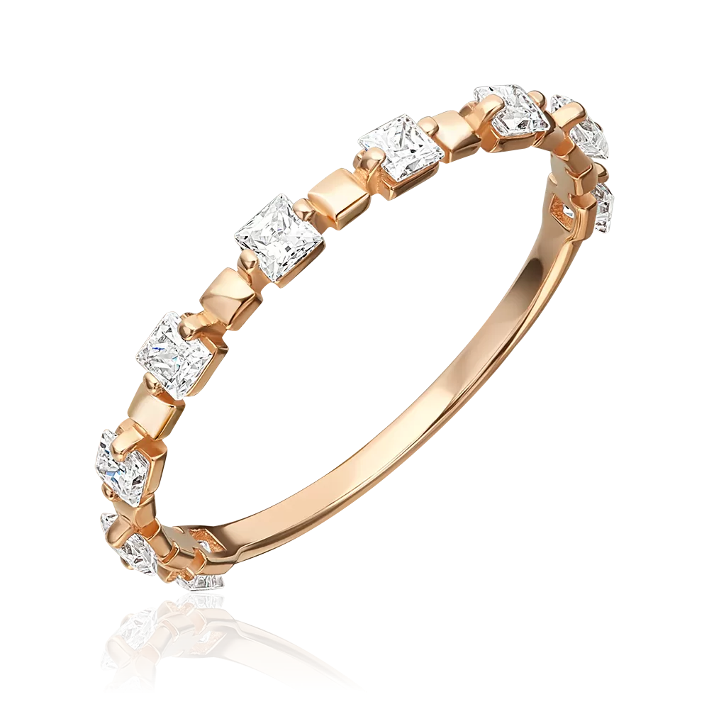 Кольцо из красного золота с фианитами 01-5953-00-401-1110