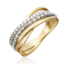 Кольцо из комбинированного золота с фианитами 01-5327-00-401-1121-03