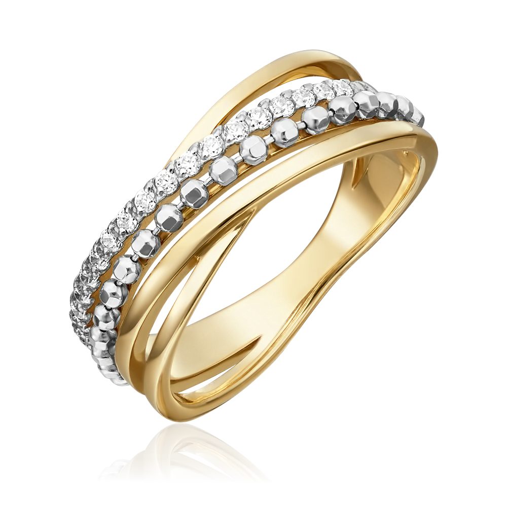 Кольцо из комбинированного золота с фианитами 01-5327-00-401-1121-03