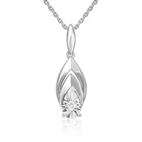 Подвеска из белого золота с бриллиантом 03-3471-00-101-1120