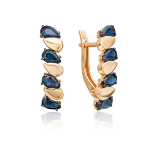 Серьги с английским замком из красного золота с сапфирами 02-5466-00-102-1110