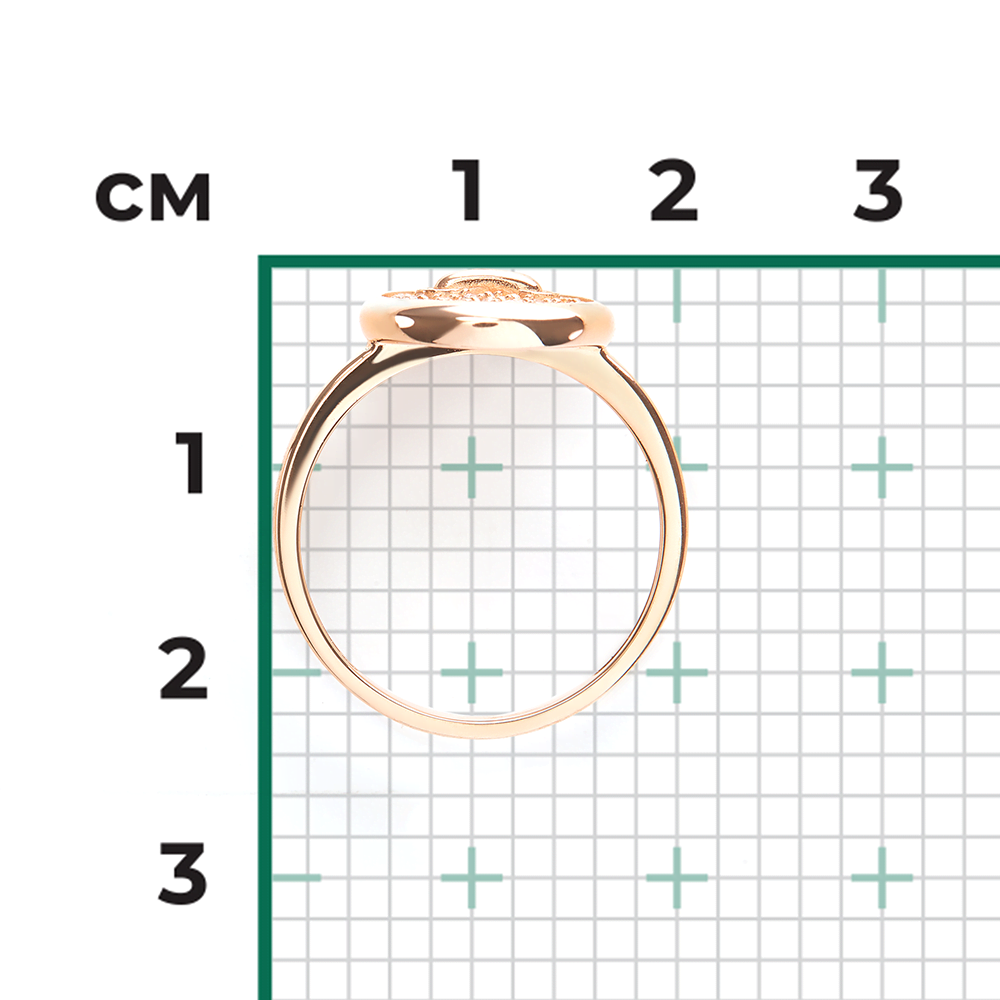 Кольцо «Пуговица» из красного золота с фианитами 01-5890-00-401-1110