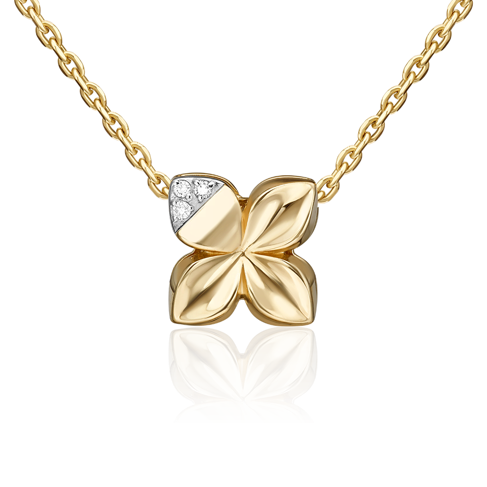 Подвеска-бегунок из комбинированного золота с бриллиантами 03-3355-00-101-1121