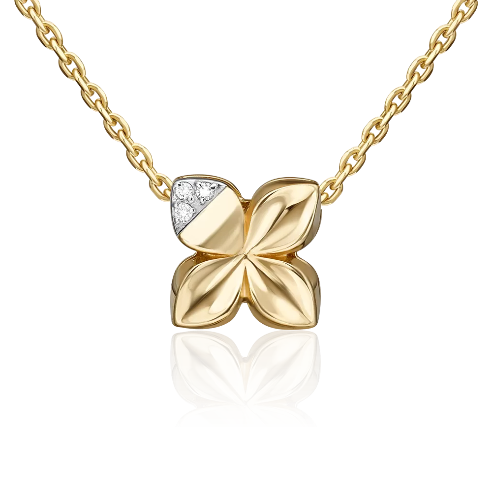 Подвеска-бегунок из комбинированного золота с бриллиантами 03-3355-00-101-1121