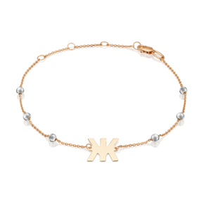 Браслет «Буква Ж» из комбинированного золота 05-0849-Ж-000-1111