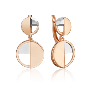 Серьги с английским замком из комбинированного золота 02-5052-00-000-1111