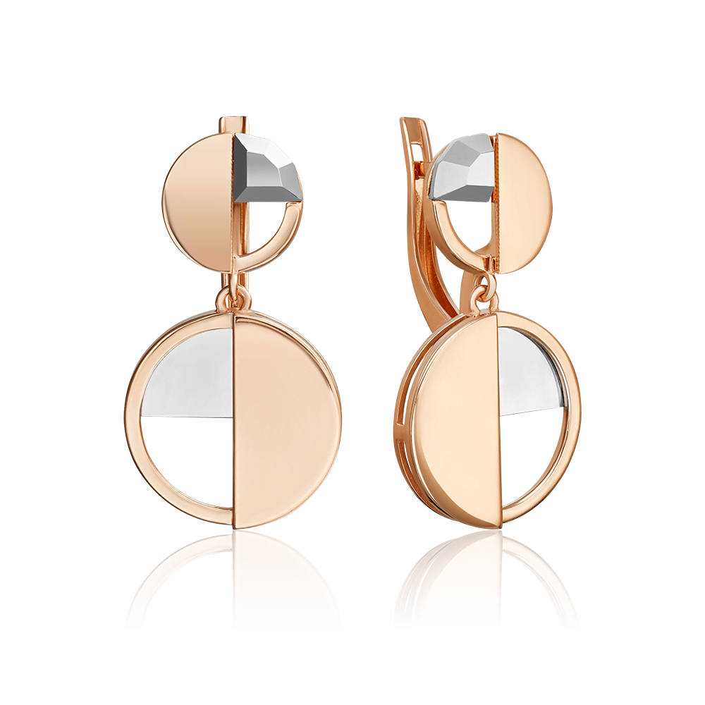 Серьги с английским замком из комбинированного золота 02-5052-00-000-1111