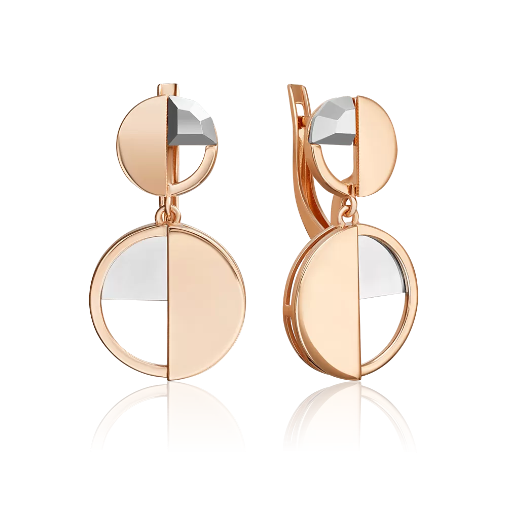 Серьги с английским замком из комбинированного золота 02-5052-00-000-1111