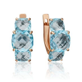 Серьги с английским замком из красного золота с топазами 02-4556-00-201-1110-46