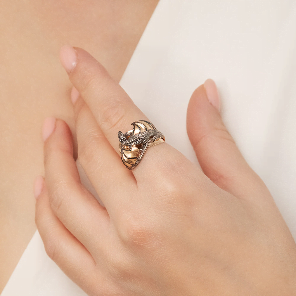 Кольцо «Дракон» из красного золота 01-5277-00-000-1110-65