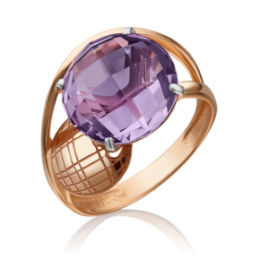 Кольцо из красного золота с аметистом 01-5154-00-203-1110-46
