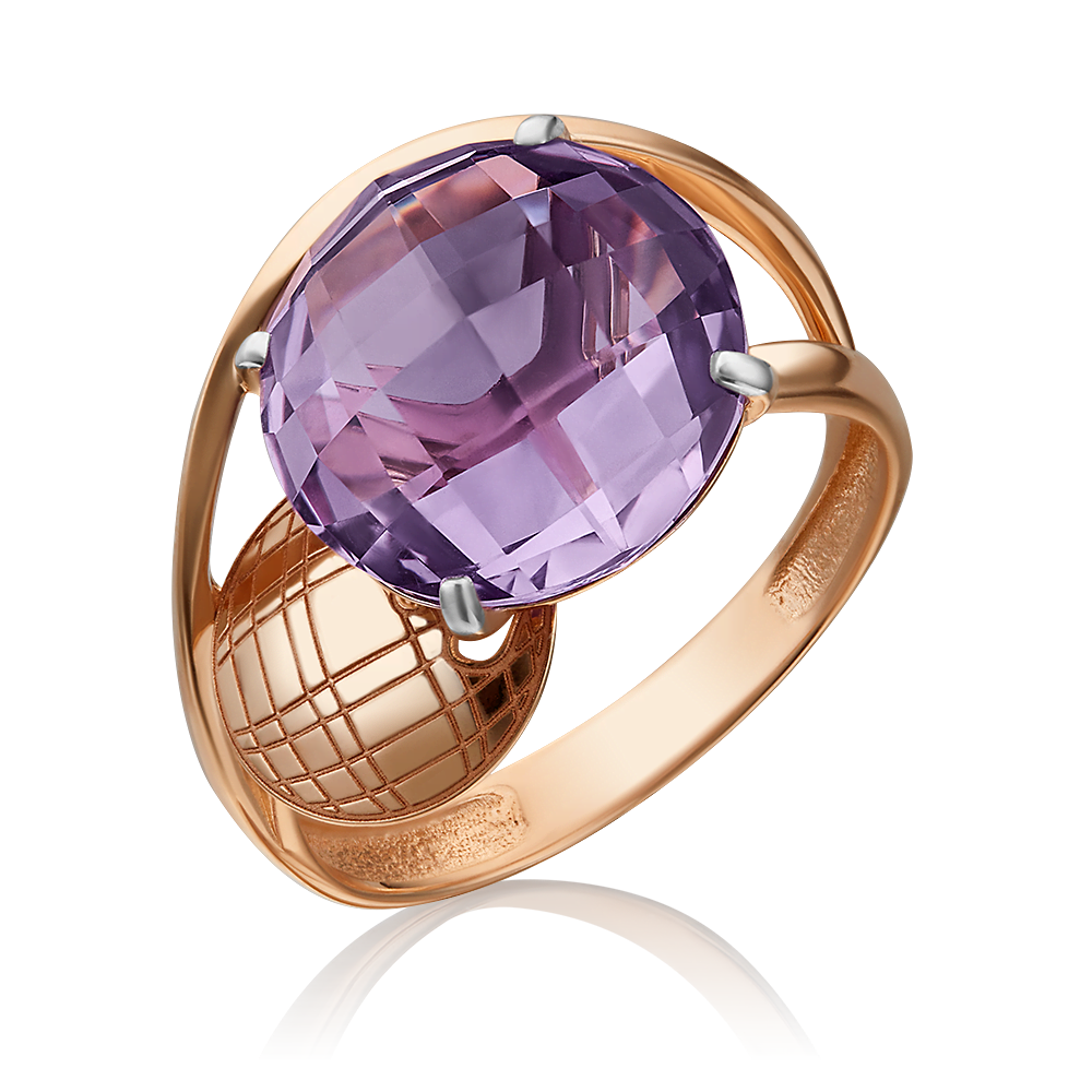 Кольцо из красного золота с аметистом 01-5154-00-203-1110-46