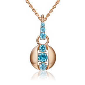 Подвеска из красного золота с топазами 03-3570-01-201-1110