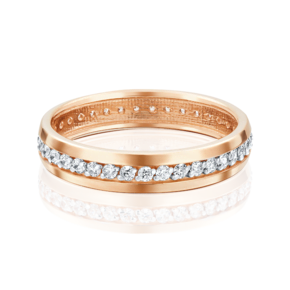 Обручальное кольцо из красного золота с фианитами 01-3268-00-401-1110-24