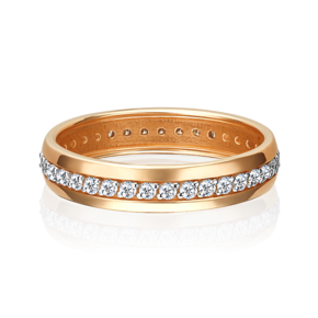 Обручальное кольцо из красного золота с бриллиантами 01-1062-00-101-1110-30