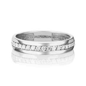 Обручальное кольцо из белого золота с бриллиантами 01-1063-00-101-1120-30