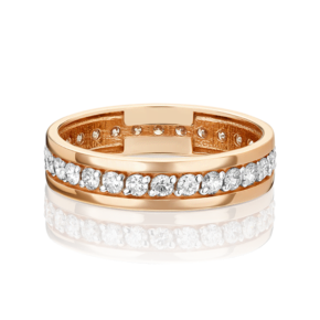 Обручальное кольцо из красного золота с бриллиантами 01-1064-00-101-1110-30