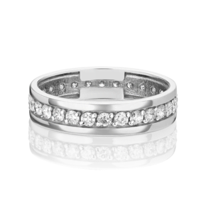 Обручальное кольцо из белого золота с бриллиантами 01-1065-00-101-1120-30