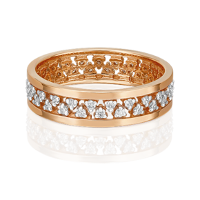 Обручальное кольцо из красного золота с бриллиантами 01-1066-00-101-1110-30