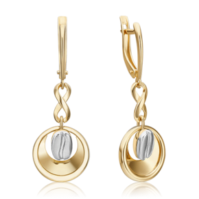 Серьги с английским замком из комбинированного золота 02-4927-00-000-1121