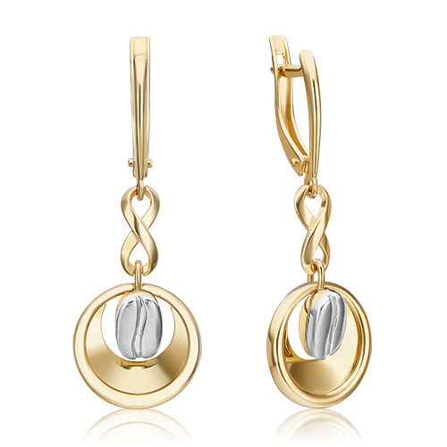 Серьги с английским замком из комбинированного золота 02-4927-00-000-1121