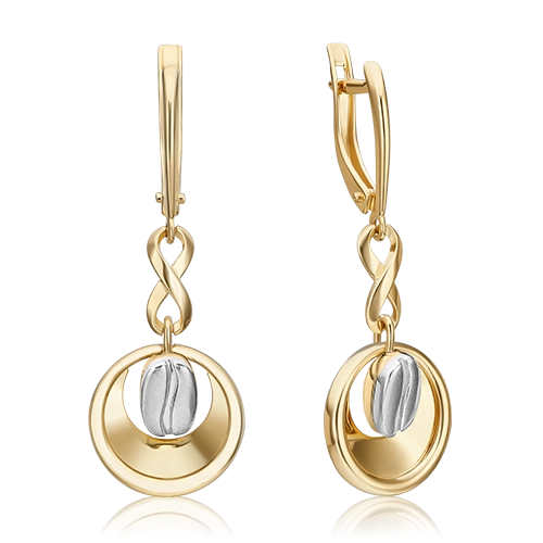 Серьги с английским замком из комбинированного золота 02-4927-00-000-1121