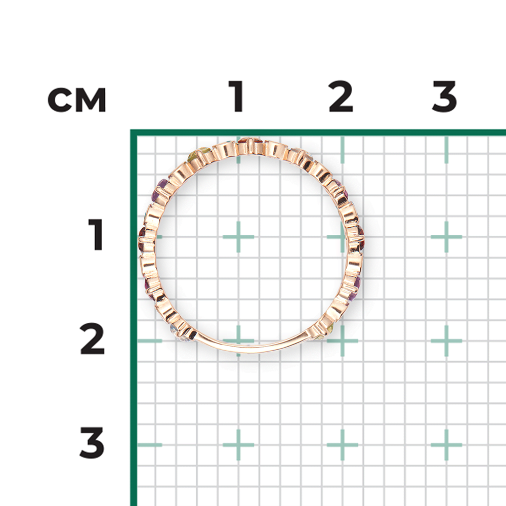 Кольцо из красного золота с миксом камней 01-5352-00-252-1110-57