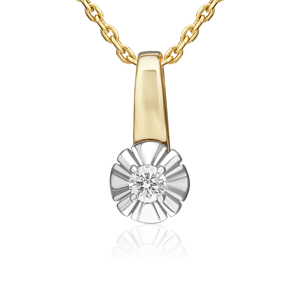 Подвеска из комбинированного золота с бриллиантом 03-3518-00-101-1121