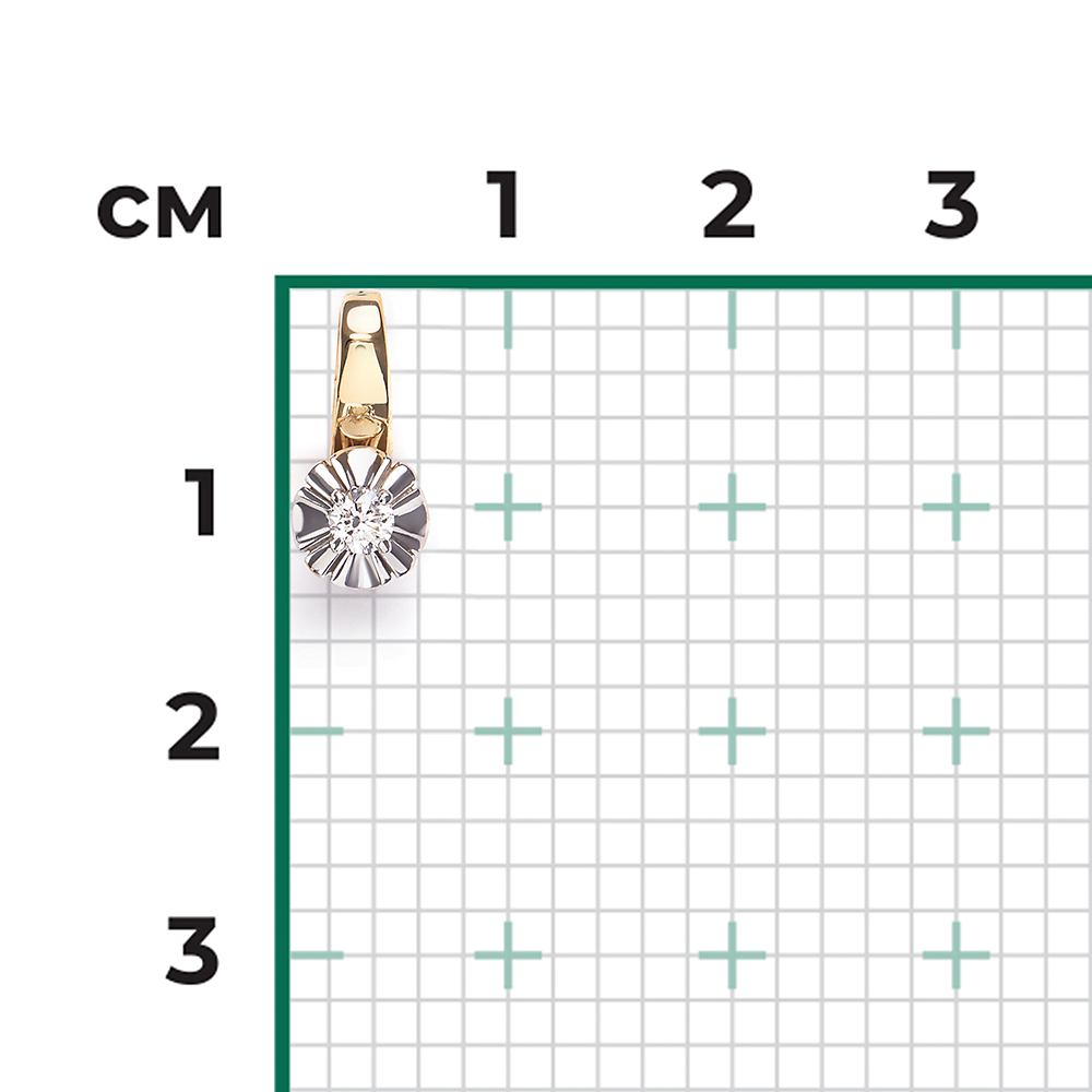 Подвеска из комбинированного золота с бриллиантом 03-3518-00-101-1121