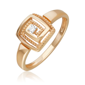 Кольцо из красного золота с бриллиантом 01-5849-00-101-1110