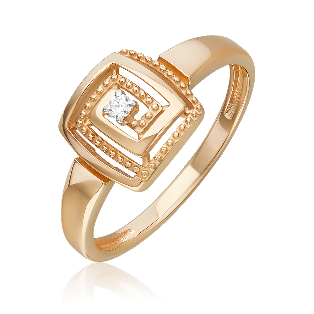 Кольцо из красного золота с бриллиантом 01-5849-00-101-1110