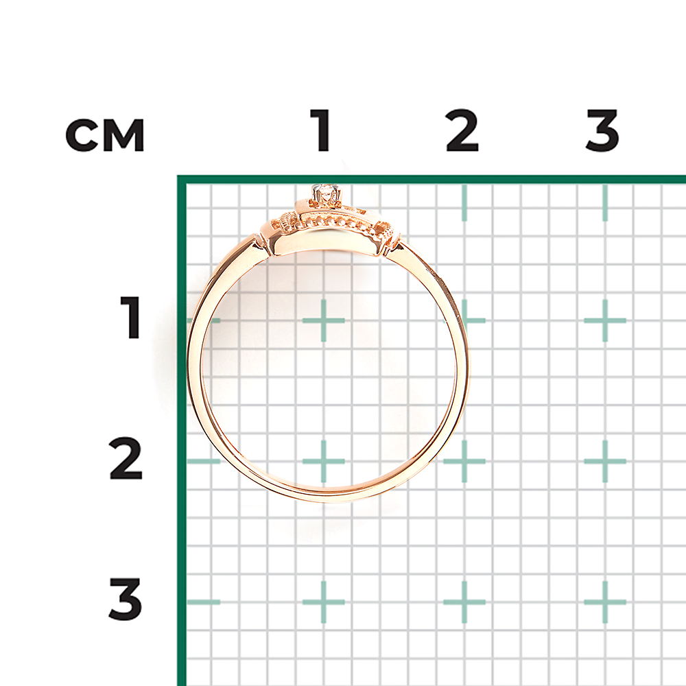 Кольцо из красного золота с бриллиантом 01-5849-00-101-1110