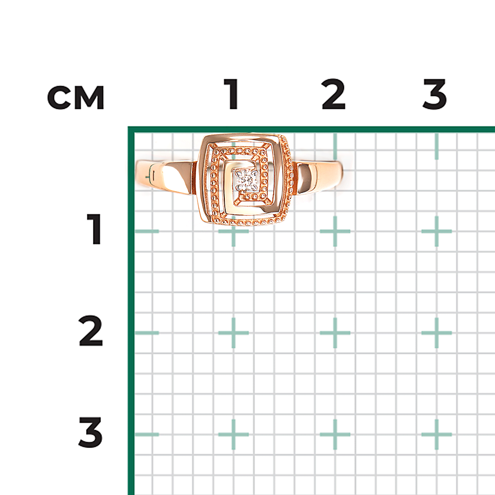 Кольцо из красного золота с бриллиантом 01-5849-00-101-1110