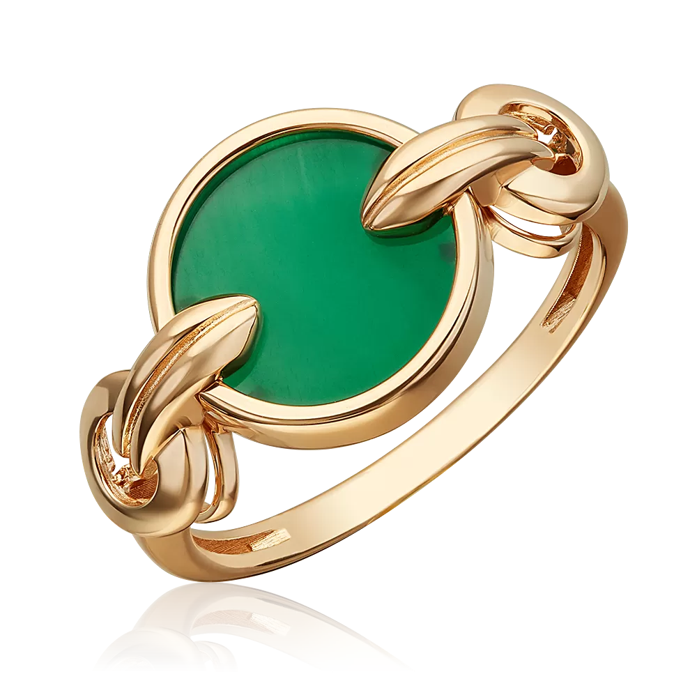 Кольцо из красного золота с агатом 01-5856-00-749-1110