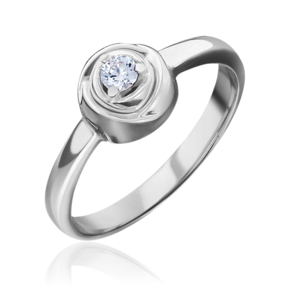 Помолвочное кольцо «Бутон» из белого золота с бриллиантом 01-5000-00-101-1120-30