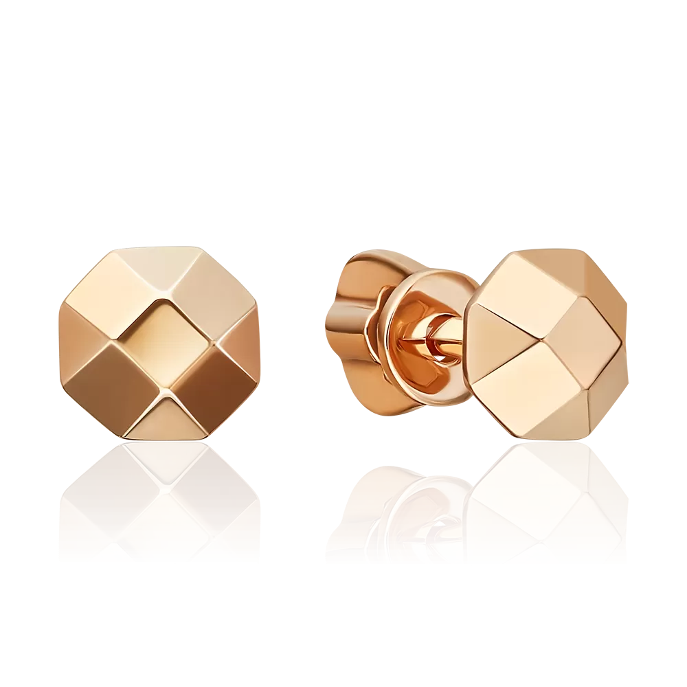 Серьги-пусеты из красного золота 02-3892-00-000-1110-04