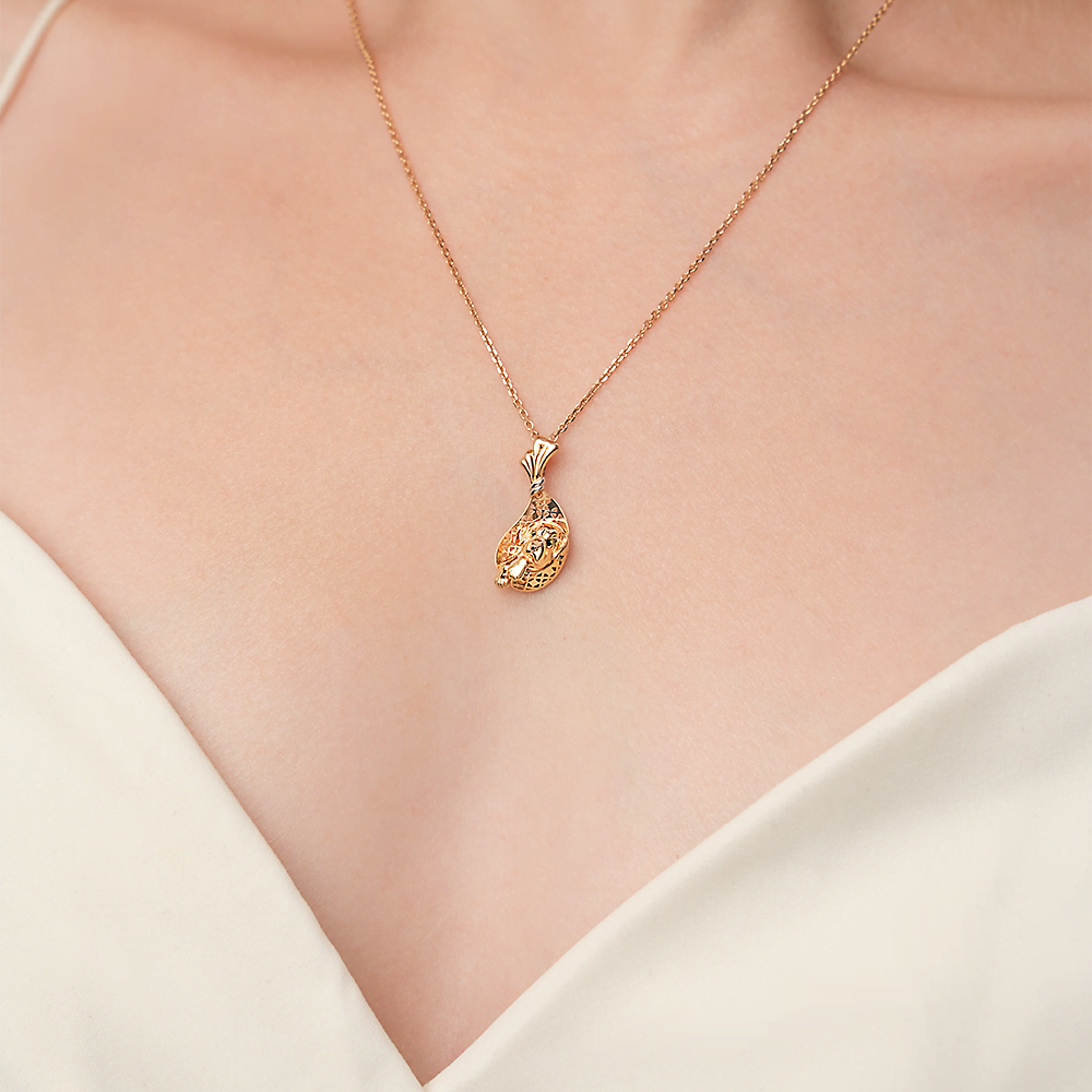 Подвеска «Щенок» из красного золота с эмалью 03-2649-00-000-1110-48