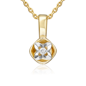 Подвеска из комбинированного золота с бриллиантом 03-3520-00-101-1121