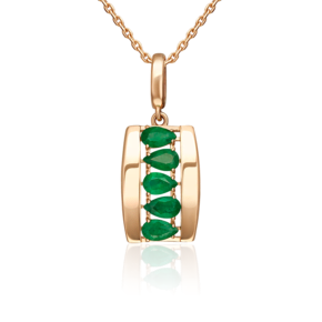 Подвеска из красного золота с изумрудами 03-3615-00-103-1110