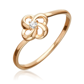 Кольцо из красного золота с фианитом 01-5942-00-401-1110