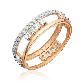 Кольцо из красного золота с фианитами 01-6004-00-401-1110