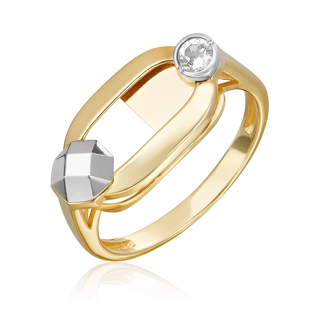 Кольцо из комбинированного золота с натуральным топазом white 01-5625-00-201-1121