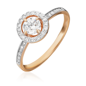 Кольцо из красного золота с бриллиантами