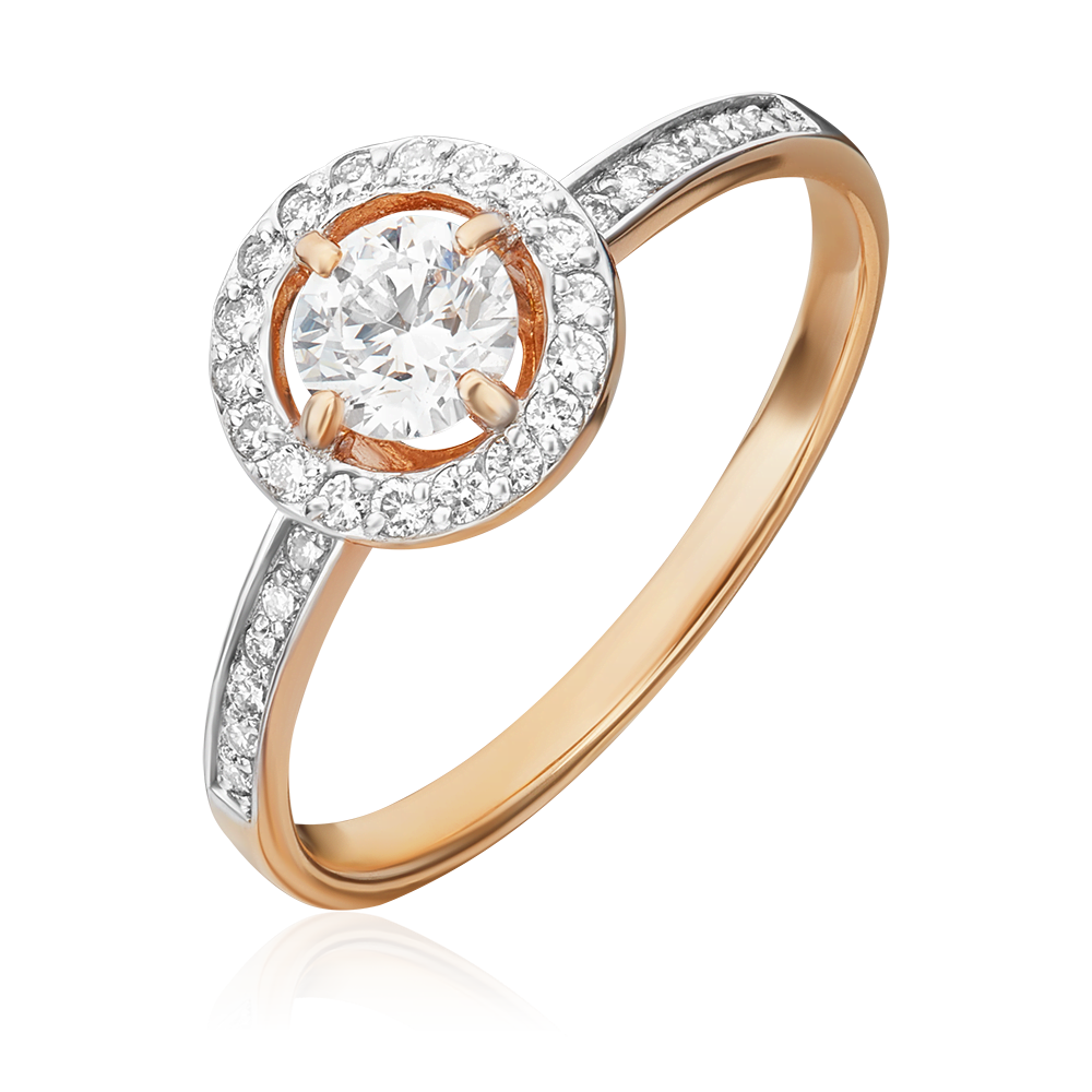 Кольцо из красного золота с бриллиантами 01-1277-00-101-1110-30