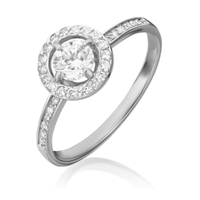 Кольцо из белого золота с бриллиантами