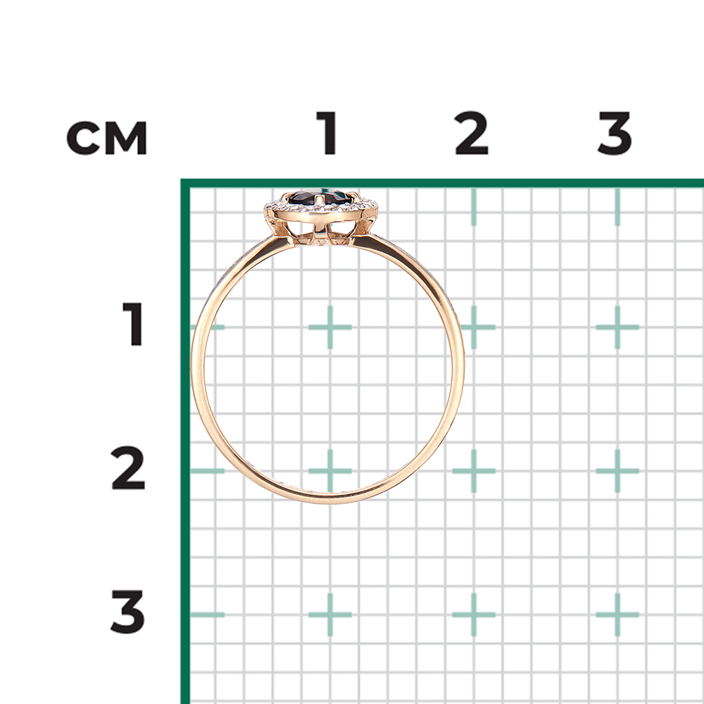 Кольцо из красного золота с сапфиром и бриллиантами 01-1277-00-105-1110-30